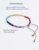 7 Chakra Travel Set - Aura Spray and Bracelet 2mm Small Beads - Gift Sets for Women and Men - Crystal, Gemstones Wristlet - Essential Oil Spray Energy, Free Linen Bag, Handmade in Bali