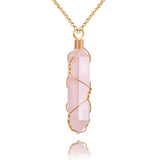 VIBILIA Healing Crystal Necklace Wire Wrapped Natural Amethyst Stone Point Pendant Necklace Hexagonal Reiki Spiritual Quartz Gemstone Stone Jewelry for Women Men