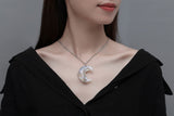 MAIBAOTA 7 Chakra Healing Crystal Necklace Gothic Necklaces for Women Crescent Moon Phase Stone Pendant Necklaces Natural Reiki Spiritual Quartz Gemstone Hippie Witch Jewelry Gifts for Women