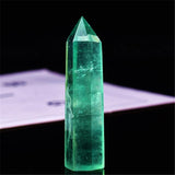 7PCS 2.2-2.6" Natural Healing Fluorite Crystals Wands Polishing Reiki Energy Stone Hexagonal Point Obelisk Large Gemstones for Meditation Therapy Grid Gifts (2.2inch/7pcs)