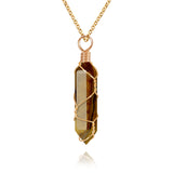 VIBILIA Healing Crystal Necklace Wire Wrapped Natural Amethyst Stone Point Pendant Necklace Hexagonal Reiki Spiritual Quartz Gemstone Stone Jewelry for Women Men