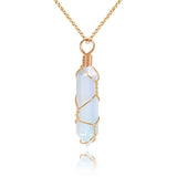 VIBILIA Healing Crystal Necklace Wire Wrapped Natural Amethyst Stone Point Pendant Necklace Hexagonal Reiki Spiritual Quartz Gemstone Stone Jewelry for Women Men