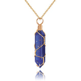 VIBILIA Healing Crystal Necklace Wire Wrapped Natural Amethyst Stone Point Pendant Necklace Hexagonal Reiki Spiritual Quartz Gemstone Stone Jewelry for Women Men