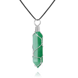 VIBILIA Healing Crystal Necklace Wire Wrapped Natural Amethyst Stone Point Pendant Necklace Hexagonal Reiki Spiritual Quartz Gemstone Stone Jewelry for Women Men