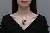 MAIBAOTA 7 Chakra Healing Crystal Necklace Gothic Necklaces for Women Crescent Moon Phase Stone Pendant Necklaces Natural Reiki Spiritual Quartz Gemstone Hippie Witch Jewelry Gifts for Women