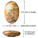 MAIBAOTA 2.4" Lapis Lazuli Crystal Stone Polished Palm Stone 0.7" Thick Natural Reiki Gemstone Worry Stone Healing Crystals Energy Balancing Anxiety Stress Relief Meditation 1 Pc