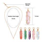 VIBILIA Healing Crystal Necklace Wire Wrapped Natural Amethyst Stone Point Pendant Necklace Hexagonal Reiki Spiritual Quartz Gemstone Stone Jewelry for Women Men