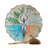 Firlar Instrument Shaman Alchemy Moon Hand Drum With Drum Stick, 10 Inch Sound Healer For Spiritual Music, Reflection And Meditation