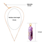 VIBILIA Healing Crystal Necklace Wire Wrapped Natural Amethyst Stone Point Pendant Necklace Hexagonal Reiki Spiritual Quartz Gemstone Stone Jewelry for Women Men