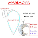 MAIBAOTA 7 Chakra Healing Crystal Necklace Gothic Necklaces for Women Crescent Moon Phase Stone Pendant Necklaces Natural Reiki Spiritual Quartz Gemstone Hippie Witch Jewelry Gifts for Women