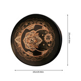 RNCOZE 10 Inch Shaman Drum with Drumstick, Hand Designed Alchemy Moon Drum, Round Vintage Percussion Instrument, Spiritual Music Symbol, Sound Healer Shaman Drum for Musici Party(Black)