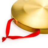 ZEAYEA 12.6 inch Gong Instrument, Chinese Traditional Percussion Instrument Copper Gong with Beater and Red Hanging Ribbon for Celebration, Party, Festivals