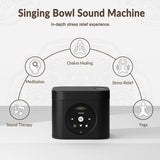 Singing Bowl & Sleep Sound Machine with 19 Tibetan Bowl Sounds, 4 Meditation Sounds, 20 White Noises, Breathing Trainer, Touchscreen, Stereo Sound, Stepless Volume Control, Rechargeable Battery
