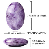 MAIBAOTA 2.4" Lapis Lazuli Crystal Stone Polished Palm Stone 0.7" Thick Natural Reiki Gemstone Worry Stone Healing Crystals Energy Balancing Anxiety Stress Relief Meditation 1 Pc