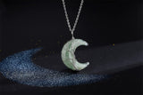 MAIBAOTA 7 Chakra Healing Crystal Necklace Gothic Necklaces for Women Crescent Moon Phase Stone Pendant Necklaces Natural Reiki Spiritual Quartz Gemstone Hippie Witch Jewelry Gifts for Women