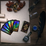 SUNHHX Tarot Cards Set, 78 Surface Laser Tarot Cards with English Instructions Book for Beginners (English Edition)