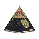 Real Crystal Black Tourmaline Orgonite Pyramid, Healing Crystal Pyramid, Pyramid Crystal Gemstone Pyramid for Meditation, Motivation, Positivity - Handmade in India