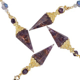 Rockcloud Healing Crystal Point Pendulum for Divination, Chakra Reiki Dowsing Balancing 6 Facet Pendant, Amethyst