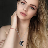 MAIBAOTA 7 Chakra Healing Crystal Necklace Gothic Necklaces for Women Crescent Moon Phase Stone Pendant Necklaces Natural Reiki Spiritual Quartz Gemstone Hippie Witch Jewelry Gifts for Women