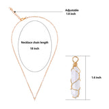 VIBILIA Healing Crystal Necklace Wire Wrapped Natural Amethyst Stone Point Pendant Necklace Hexagonal Reiki Spiritual Quartz Gemstone Stone Jewelry for Women Men