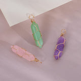 VIBILIA Healing Crystal Necklace Wire Wrapped Natural Amethyst Stone Point Pendant Necklace Hexagonal Reiki Spiritual Quartz Gemstone Stone Jewelry for Women Men