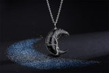 MAIBAOTA 7 Chakra Healing Crystal Necklace Gothic Necklaces for Women Crescent Moon Phase Stone Pendant Necklaces Natural Reiki Spiritual Quartz Gemstone Hippie Witch Jewelry Gifts for Women