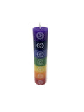 Vrinda® 7 in 1, 7 Chakra Unscented Candle, 7" x 1.5" - Aromatherapy Candle Set for Meditation, Yoga, and Relaxation - Hand-Poured Multi-Colored Candles – Pack of 7