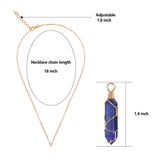VIBILIA Healing Crystal Necklace Wire Wrapped Natural Amethyst Stone Point Pendant Necklace Hexagonal Reiki Spiritual Quartz Gemstone Stone Jewelry for Women Men