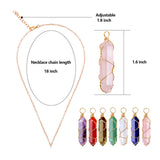 VIBILIA Healing Crystal Necklace Wire Wrapped Natural Amethyst Stone Point Pendant Necklace Hexagonal Reiki Spiritual Quartz Gemstone Stone Jewelry for Women Men