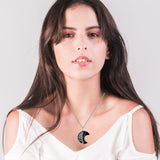 MAIBAOTA 7 Chakra Healing Crystal Necklace Gothic Necklaces for Women Crescent Moon Phase Stone Pendant Necklaces Natural Reiki Spiritual Quartz Gemstone Hippie Witch Jewelry Gifts for Women