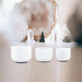 RYAN DVAN 432HZ Crystal Singing Bowl Set of 3, 6" B Crown, 7" G Throat, 8" F Heart with Case Suede Striker & O-Ring Sound Therapy for Yoga, Reiki, Chakra Healing Energy Tuning & Mindfulness Kit