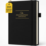 Self-Mastery Journal for Men 2025- Gratitude Journal for Daily Reflection, Mindfulness, and Self-Care - Guided Manifestation Journals - Inspirational Goal Journals with Pen Holder (Black)
