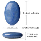 MAIBAOTA 2.4" Lapis Lazuli Crystal Stone Polished Palm Stone 0.7" Thick Natural Reiki Gemstone Worry Stone Healing Crystals Energy Balancing Anxiety Stress Relief Meditation 1 Pc