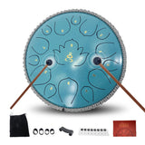 YoungMonic Steel Tongue Drum 13 Inches 15 Notes C Major Steel Drums Rain Chimes for Outside Percussion Instrument with Drum Mallets and Carry Bag