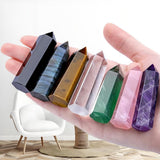 7PCS 2.2-2.6" Natural Healing Fluorite Crystals Wands Polishing Reiki Energy Stone Hexagonal Point Obelisk Large Gemstones for Meditation Therapy Grid Gifts (2.2inch/7pcs)