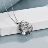 ONEFINITY Tree of Life Necklace 925 Sterling Silver Celtic Knot Moon Pendant Necklace with Moonstone Family Tree Jewelry for Women