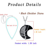 MAIBAOTA 7 Chakra Healing Crystal Necklace Gothic Necklaces for Women Crescent Moon Phase Stone Pendant Necklaces Natural Reiki Spiritual Quartz Gemstone Hippie Witch Jewelry Gifts for Women