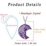 MAIBAOTA 7 Chakra Healing Crystal Necklace Gothic Necklaces for Women Crescent Moon Phase Stone Pendant Necklaces Natural Reiki Spiritual Quartz Gemstone Hippie Witch Jewelry Gifts for Women