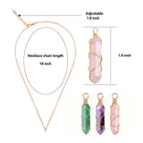 VIBILIA Healing Crystal Necklace Wire Wrapped Natural Amethyst Stone Point Pendant Necklace Hexagonal Reiki Spiritual Quartz Gemstone Stone Jewelry for Women Men