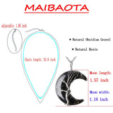 MAIBAOTA 7 Chakra Healing Crystal Necklace Gothic Necklaces for Women Crescent Moon Phase Stone Pendant Necklaces Natural Reiki Spiritual Quartz Gemstone Hippie Witch Jewelry Gifts for Women