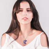 MAIBAOTA 7 Chakra Healing Crystal Necklace Gothic Necklaces for Women Crescent Moon Phase Stone Pendant Necklaces Natural Reiki Spiritual Quartz Gemstone Hippie Witch Jewelry Gifts for Women