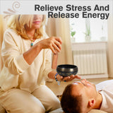Tibetan Singing Bowl Set, Pure Timbre - Pure and ethereal, Chakra Sound Healing, for Meditation balancing Mindfulness and Stress Relief, Unique Spiritual Gifts for Women and Men (Brass, 3.2-4 inch)
