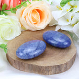 MAIBAOTA 2.4" Lapis Lazuli Crystal Stone Polished Palm Stone 0.7" Thick Natural Reiki Gemstone Worry Stone Healing Crystals Energy Balancing Anxiety Stress Relief Meditation 1 Pc