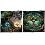 ZHOUSUFEN Trees of Life Altars Cloth Tarots Cards Tablecloth Divinations Cards Table Cloth Square Tapestry Witchcrafts Supply, 50x50cm