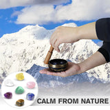 Tibetan Singing Bowl Set, Pure Timbre - Pure and ethereal, Chakra Sound Healing, for Meditation balancing Mindfulness and Stress Relief, Unique Spiritual Gifts for Women and Men (Brass, 3.2-4 inch)