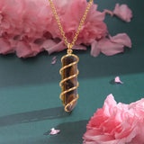 VIBILIA Healing Crystal Necklace Wire Wrapped Natural Amethyst Stone Point Pendant Necklace Hexagonal Reiki Spiritual Quartz Gemstone Stone Jewelry for Women Men