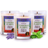 Magnificent 101 Set of 3 Long-Lasting 7 Chakras Plants Aromatherapy Candles | 10.5 Oz - 42-Hour Burn | 100% Soy Wax & Herbs | Ideal for Meditation, Energy Cleansing & Manifestation