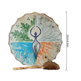 Firlar Instrument Shaman Alchemy Moon Hand Drum With Drum Stick, 10 Inch Sound Healer For Spiritual Music, Reflection And Meditation