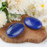 MAIBAOTA 2.4" Lapis Lazuli Crystal Stone Polished Palm Stone 0.7" Thick Natural Reiki Gemstone Worry Stone Healing Crystals Energy Balancing Anxiety Stress Relief Meditation 1 Pc