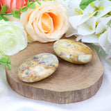 MAIBAOTA 2.4" Lapis Lazuli Crystal Stone Polished Palm Stone 0.7" Thick Natural Reiki Gemstone Worry Stone Healing Crystals Energy Balancing Anxiety Stress Relief Meditation 1 Pc